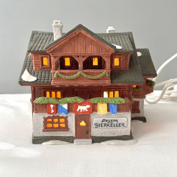 Department 56 Besson Bierkeller Alpine Village 56.65405 1986 Lighted Ski House - Picture 7 of 15